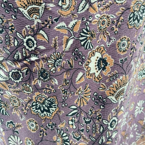 Knox Rose Off Shoulder Floral Top Purple Brown 4X Ruffle Sleeve Boho - Picture 7 of 14